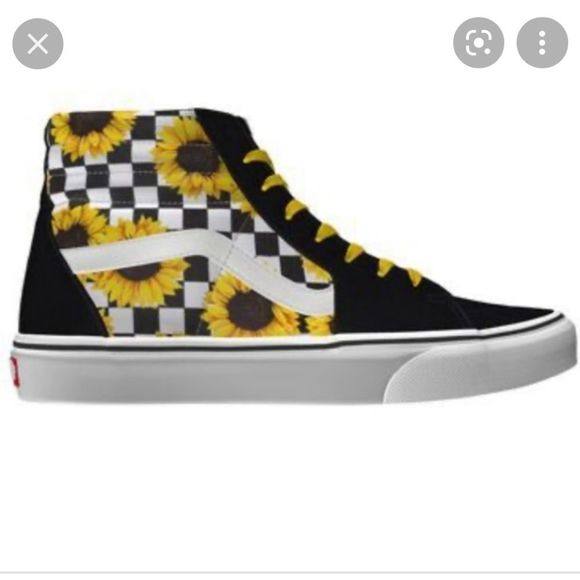 Vans | Shoes | High Top Sunflower Vans | Poshmark